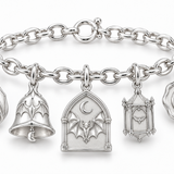 Gothistar Choose Your Nocturne Bat Cathedral Charm Bracelet