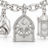 Gothistar Choose Your Nocturne Bat Cathedral Charm Bracelet
