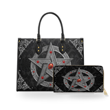 Pentagram Of The Blood Moon leather bag and wallet bundle