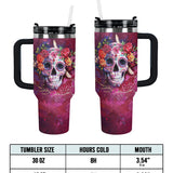 Gothistar Crimson Sugar Skull Tumbler