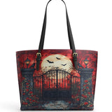 Gothistar Crimson Gate Leather Tote Bag