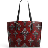 Gothistar Crimson Sanctuary Leather Tote Bag