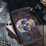 Gothistar Obsidian Rose Crypt Leather Wallet Purse