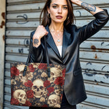 Gothistar  Rosarium Of The Dead Leather Tote Bag