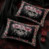 Gothistar All Season Quilt 3-Piece Set Beautiful Sugar Skull With Lilies