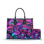 Cyber Goth Roses leather bag and wallet bundle