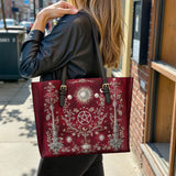 Gothistar Pentacle Bloom Leather Tote Bag