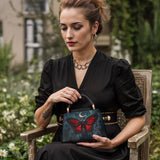 Gothistar Crimson Eclipse Leather Satchel Bag