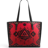Gothistar Crimson Oracle Leather Tote Bag