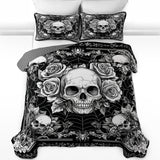 Gothistar All Season Quilt 3-Piece Set Skullveil Roses