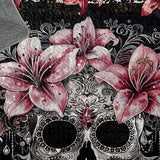 Gothistar All Season Quilt 3-Piece Set Beautiful Sugar Skull With Lilies