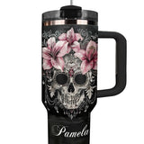 Gothistar Lilies & Bones Personalized Tumbler