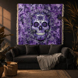Gothistar Gorgeous Mandala Skull Woven Tapestry Blanket