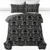 Gothistar All Season Quilt 3-Piece Set Victorian Skull Ornate