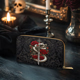 Gothistar Viper Rose Leather Wallet Purse