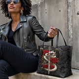 Gothistar Viper Rose Leather Tote Bag