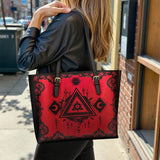 Gothistar Crimson Oracle Leather Tote Bag