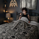 Gothistar All Season Quilt 3-Piece Set Victorian Skull Ornate
