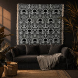 Gothistar Victorian Skull Ornate Woven Tapestry Blanket