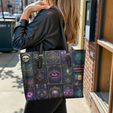 Gothistar Tarot Of Shadows Leather Tote Bag