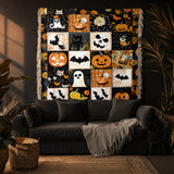 Gothistar Spooky Patchwork Woven Tapestry Blanket