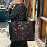 Gothistar Shadowed Grace Leather Tote Bag