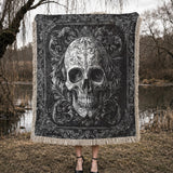 Gothistar Mystic Shadows Skull Woven Tapestry Blanket