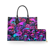 Cyber Goth Roses leather bag and wallet bundle