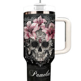 Gothistar Lilies & Bones Personalized Tumbler