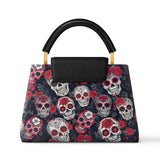 Gothistar Midnight Calavera Leather Satchel Bag