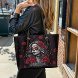Gothistar  La Rosa Oscura Leather Tote Bag