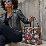 Gothistar Midnight Heirloom Leather Tote Bag