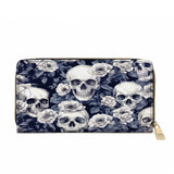 Gothistar Edgy Skull & Roses Leather Wallet Purse