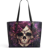 Gothistar Midnight Bloom Leather Tote Bag