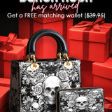 Gothistar Gothic Skullveil Roses Lady Leather Bag