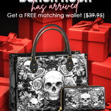 Gothistar Gothic Skullveil Roses Leather Bag