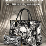 Gothistar Gothic Skullveil Roses Leather Bag