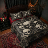 Gothistar All Season Quilt 3-Piece Set Gothic Skull Majesty