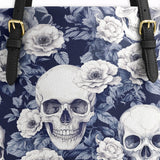 Gothistar Edgy Skull & Roses Leather Tote Bag