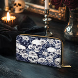 Gothistar Edgy Skull & Roses Leather Wallet Purse