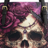 Gothistar Midnight Bloom Leather Tote Bag