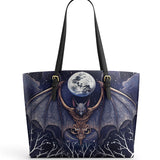 Gothistar Lunar Revenant Leather Tote Bag