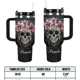 Gothistar Lilies & Bones Personalized Tumbler