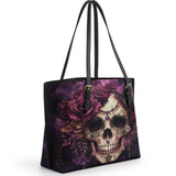 Gothistar Midnight Bloom Leather Tote Bag