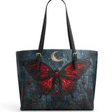 Gothistar Crimson Eclipse Leather Tote Bag