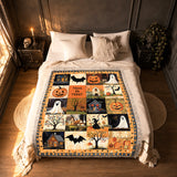 Gothistar Spooky Trick Or Treat Halloween Woven Tapestry Blanket