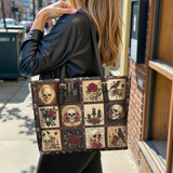 Gothistar Victorian Skull Leather Tote Bag
