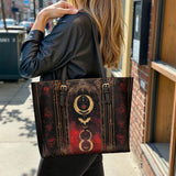 Gothistar Celestial Inferna Leather Tote Bag