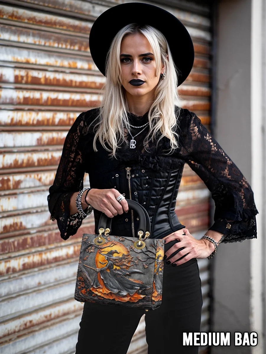 Gothistar Moonlit Witch Lady Leather Bag