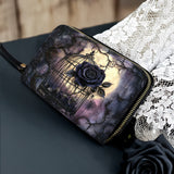 Gothistar Gothic Caged Bloom Leather Wallet Purse